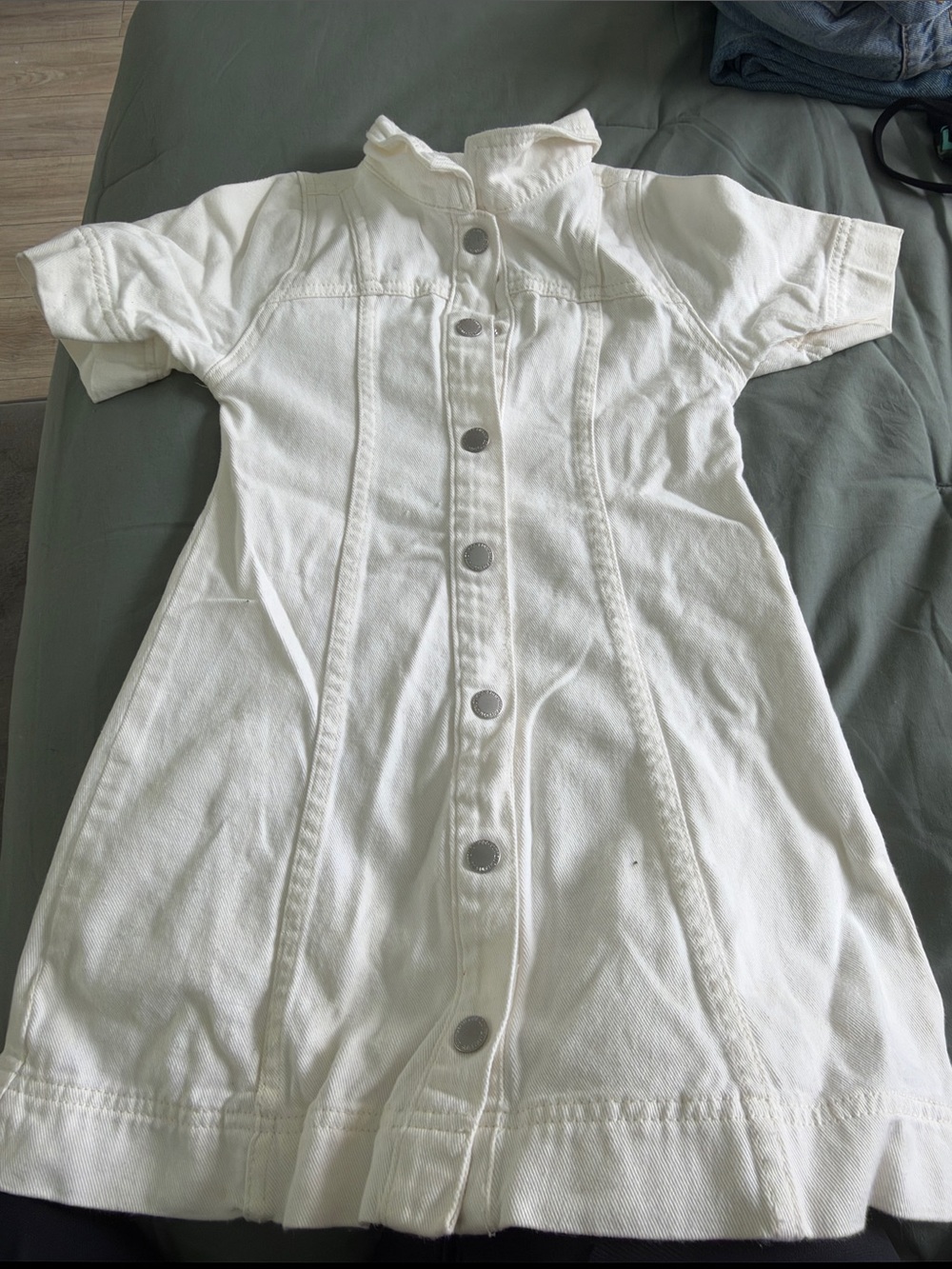 Cotton On White Button-Front Casual Girls' Dress